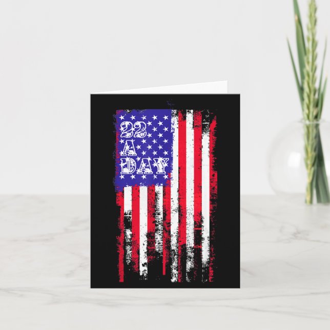 Cartão 22 A Day Is 22 Too Many Veteran Lives Help Veteran (Frente)