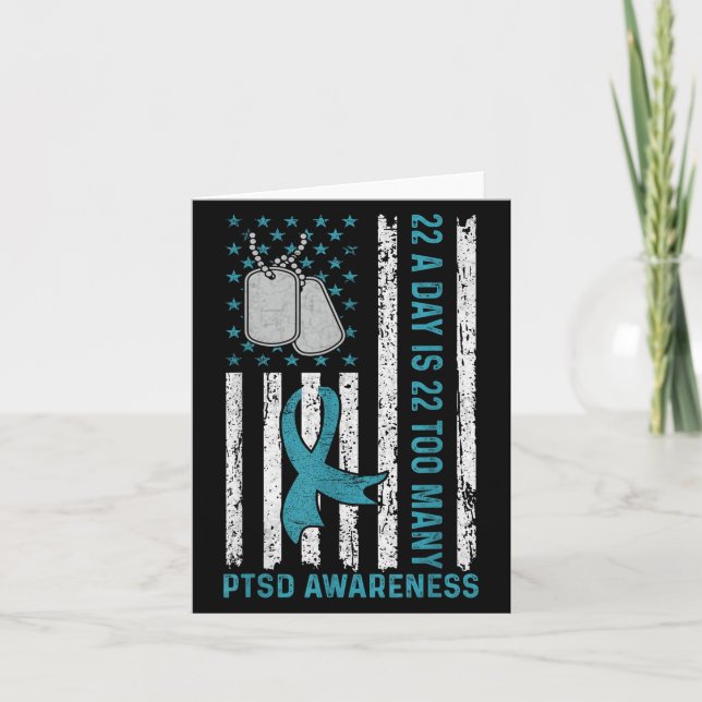 Cartão 22 A Dia É 22 Veterano De Sensibilização Ptsd Dema (Frente)