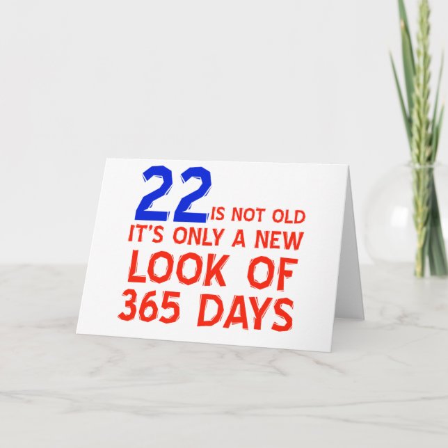 Cartão 22 anos designs de aniversário antigos (Frente)