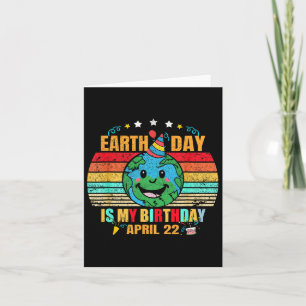 Cartão 22 de abril Feliz Dia da Terra É Meu Aniversário E