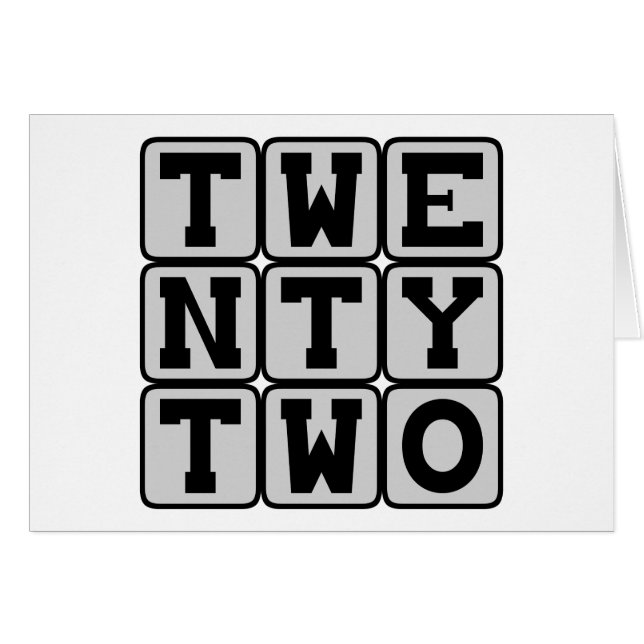 Cartão 22, Número 22 (Frente Horizontal)