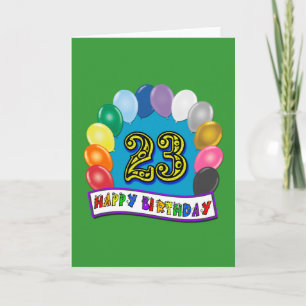Cartão 23º Aniversário Ofertas com Design de Balões Assor