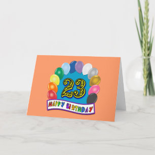 Cartão 23º Aniversário Ofertas com Design de Balões Assor