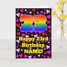 Cartão 23º Aniversário: Padrão de Corações Adoráveis, Arc