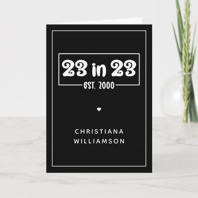 Cartão 23º presente de aniversário personalizado 23 em 23 (Frente)