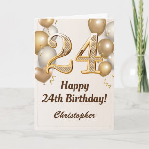 Cartão 24º aniversário dos Balões Dourados e do Aniversár