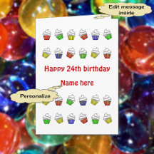 24th birthday personalized cupcakes