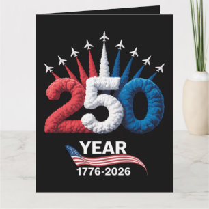 Cartão 250º Aniversário EUA Patriótico 250 Anos