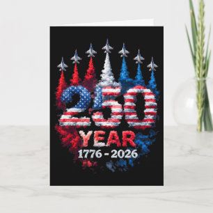 Cartão 250 Aniversário EUA 250º Bandeira Americana Patrió