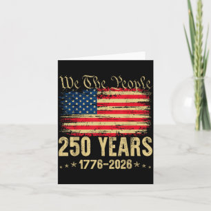 Cartão 250 anos 1776 2026 250º aniversário bandeira dos e