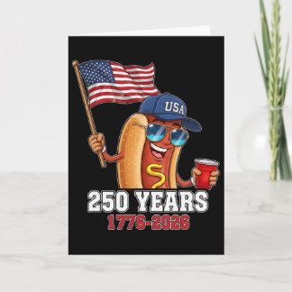 Cartão 250 Anos 1776-2026 250º Aniversário Hotdog