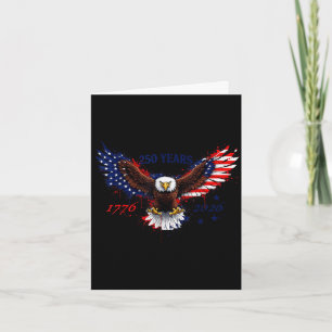 Cartão 250 anos 1776–2026 águia americana bandeira patrió