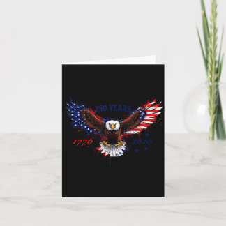 Cartão 250 anos 1776–2026 águia americana bandeira patrió