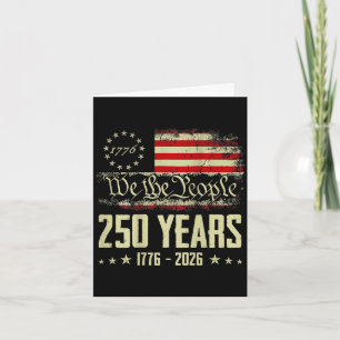 Cartão 250 anos 1776-2026 bandeira dos eua 250º aniversár