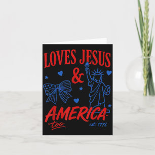 Cartão 250 Anos Ama Jesus América Também EUA 4 De Julho