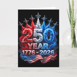 Cartão 250 Anos Americano 1776 2026 250º 4 De Julho EUA