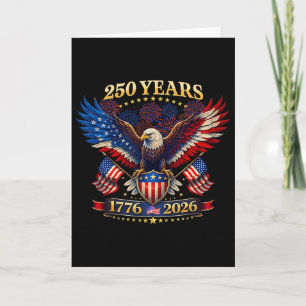 Cartão 250 Anos Americano 1776 2026 250º 4 de Julho Indep