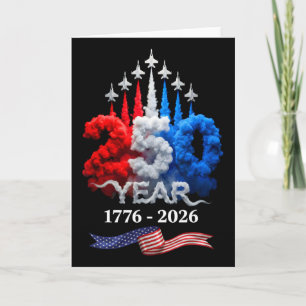 Cartão 250 Anos Americano 1776 2026 250º Aniversário 4º D