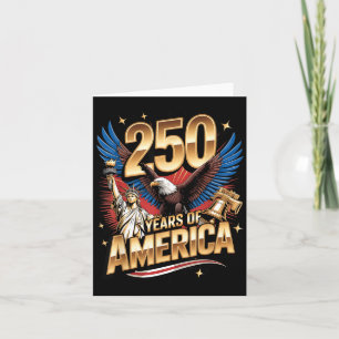 Cartão 250 Anos Bandeira Americana 250º Aniversário dos E