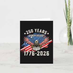 Cartão 250 Anos Bandeira Americana Águia Patriótica 250º