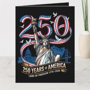 Cartão 250 Anos da América Aniversário 1776 2026