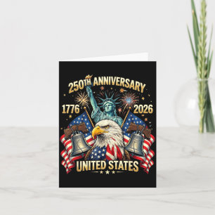 Cartão 250 Anos de Aniversário Americano 1776-2026 Bandei