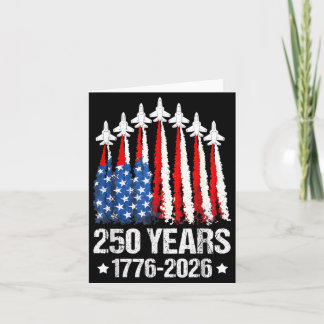 Cartão 250 Anos Patriótico 4 de Julho Bandeira Americana