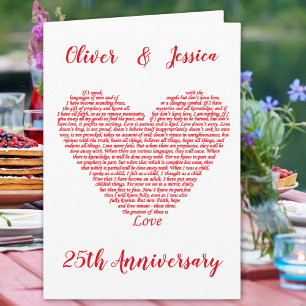 Cartão 25 Anniversário Bíblia Cotação 1 Corinthians 1