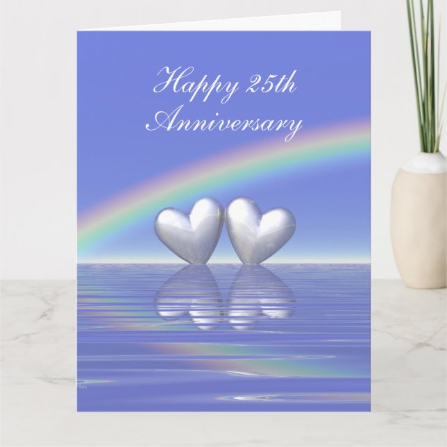 Cartão 25 Anniversário do Silver Hearts (Frente)