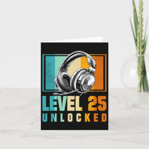 Cartão 25 Birthday Boy Video Gamer Nível 25 Bo desbloquea