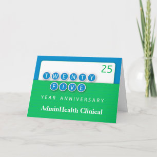 Cartão 25 Círculos de Aniversário de Funcionários de 25 A