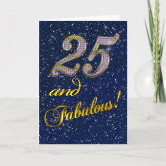 Cartão 25 de aniversário para alguém Fabuloso