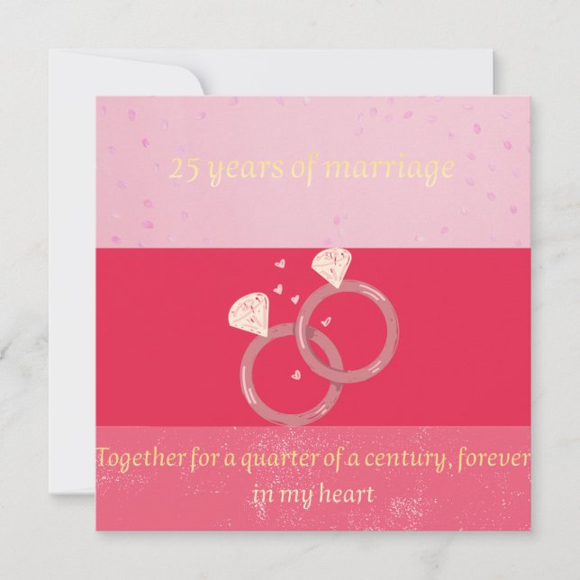 Cartão 25th Wedding Anniversary Greeting Card – Silver An (Frente)