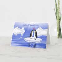 25th Wedding Anniversary, Two Penquins in Love