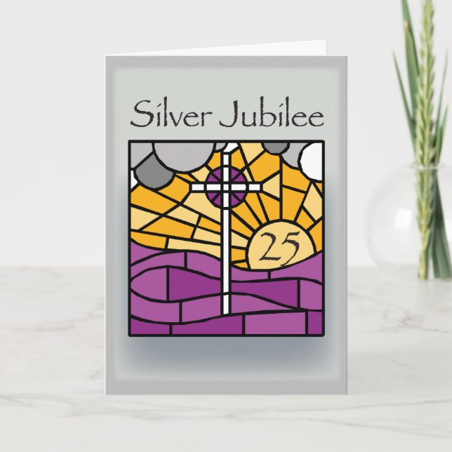 Cartão 2681 Congratulations 25th Anniversary,  Relgious (Frente)