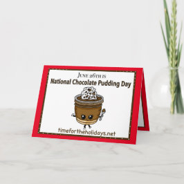Cartão 26 de junho é o Dia Nacional de Pudim de Chocolate