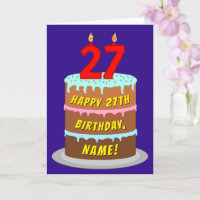 27.º aniversário: Bolo e Velas Divertidas + Nome P
