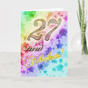 Cartão 27.º aniversário para alguém Fabuloso