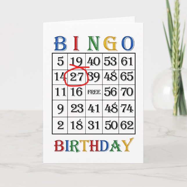 Cartão 27th Birthday Bingo card (Frente)