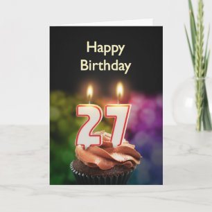 Cartão 27th Birthday card with Candles