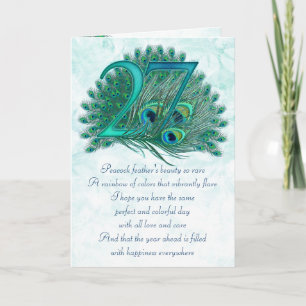 Cartão 27th birthday decorative numbered cards