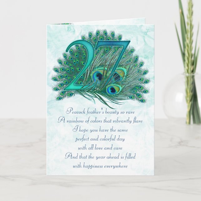 Cartão 27th birthday decorative numbered cards (Frente)