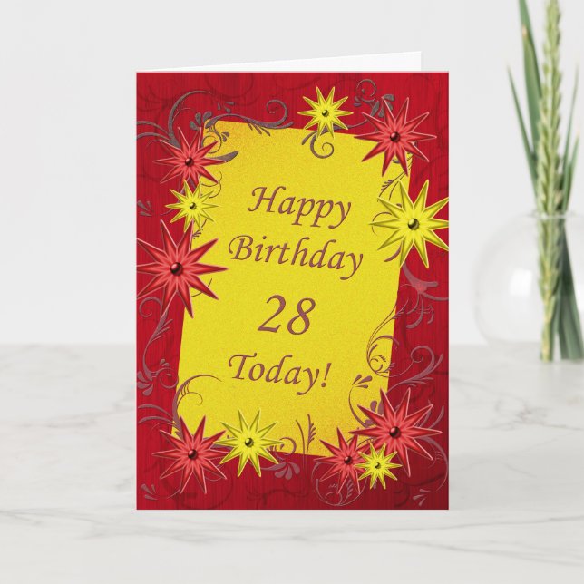 Cartão 28th Birthday card (Frente)