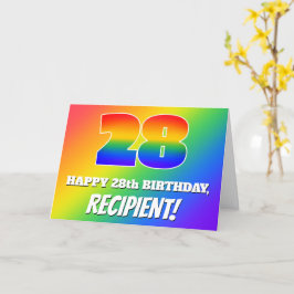 Cartão 28th Birthday: Multicolored Rainbow Pattern # 28