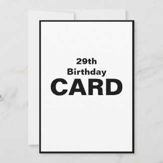 Cartão 29º Vinte e Nono 29 Vinte e nove 2-9 Aniversário