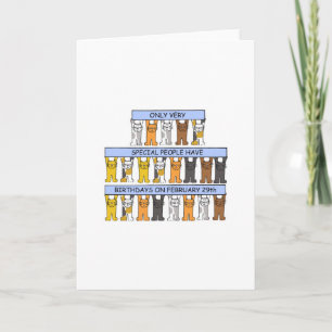 Cartão 29 de fevereiro Bicho de Cartoon Cats