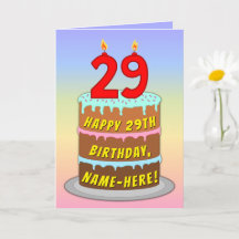 29.o aniversário — Bolo e Velas Divertidas, com no