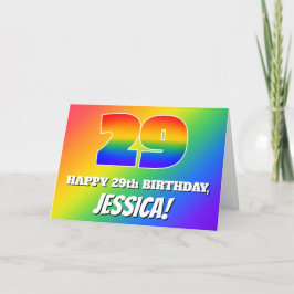Cartão 29th Birthday: Multicolored Rainbow Pattern # 29