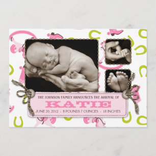 Cartão 2 de Anunciação da Garota do Cavalo-Rocking