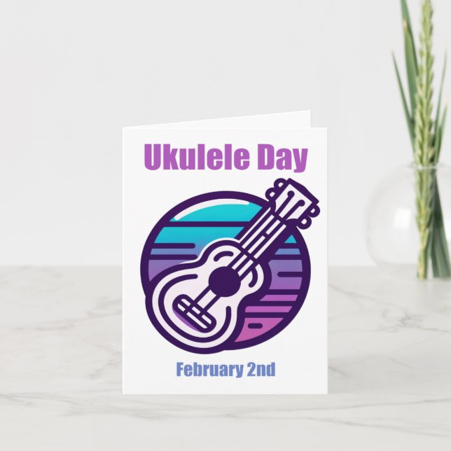 Cartão 2 de Fevereiro - Dia do Ukulele (Frente)